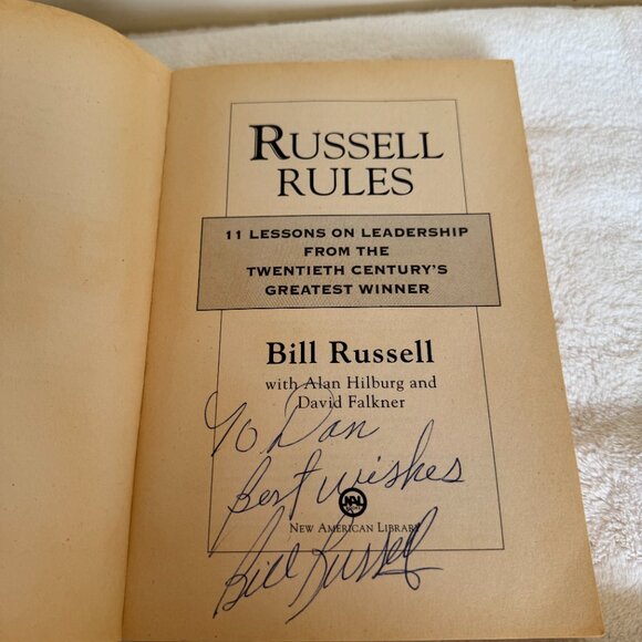 Bill Russell Celtics Legend Signed Autograph Russell Rules Book (To Dan), Rare - Picture 2 of 16